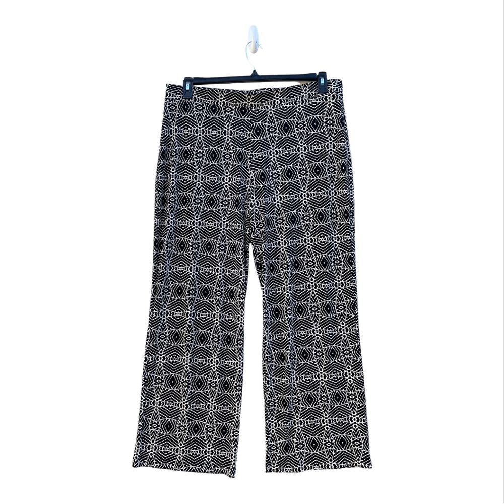 Vince Camuto Women’s Abstract Black & White Print Wide Leg Pants Sz XL